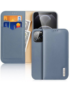 DUX DUCIS Hivo - Case en cuir pour Apple iPhone 13 Pro Max bleu