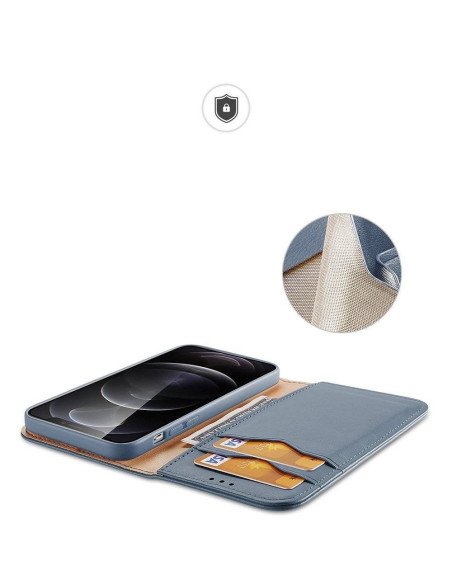 DUX DUCIS Hivo - Case en cuir pour Apple iPhone 13 Pro Max bleu