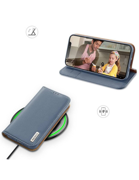 DUX DUCIS Hivo - Case en cuir pour Apple iPhone 13 Pro Max bleu