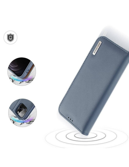 DUX DUCIS Hivo - Case en cuir pour Apple iPhone 13 Pro Max bleu