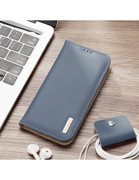 DUX DUCIS Hivo - Case en cuir pour Apple iPhone 13 Pro Max bleu