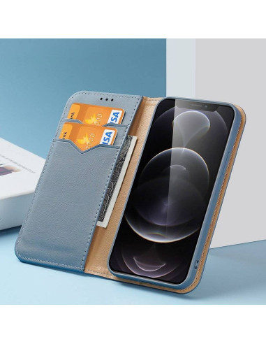 DUX DUCIS Hivo - Case en cuir pour Apple iPhone 13 Pro Max bleu