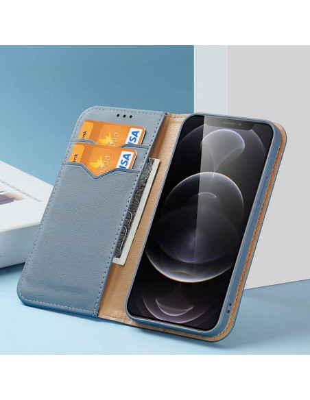 DUX DUCIS Hivo - Case en cuir pour Apple iPhone 13 Pro Max bleu