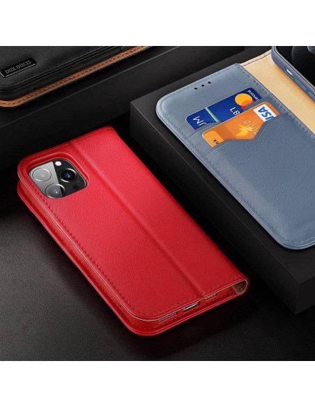 DUX DUCIS Hivo - Case en cuir pour Apple iPhone 13 Pro Max bleu