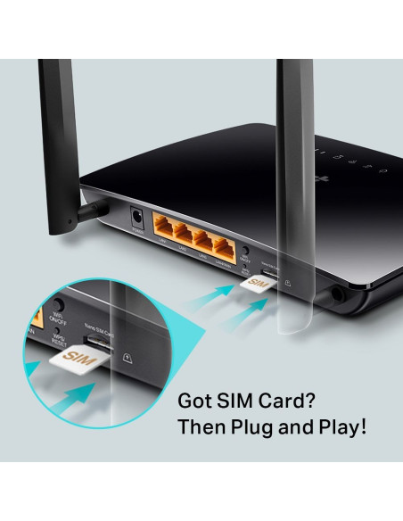 TP-LINK Routeur Wi-Fi 4G LTE Entrée carte SIM TL-MR6400
