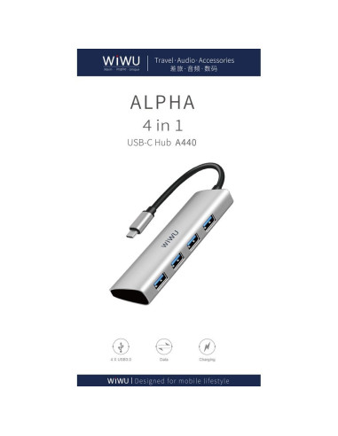 WiWU - HUB Alpha A440 Pro USB C vers 4x USB3.0
