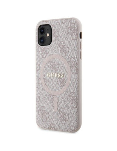 Véritable GUESS Case GUHMN61G4GFRP pour iPhone 11 (Compatible avec Magsafe / 4G Ring classic logo / pink) 2