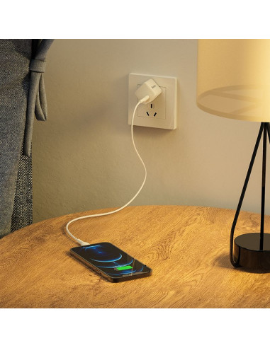 HOCO Chargeur secteur Type C + câble Type C vers Lightning PD 20W N10 blanc