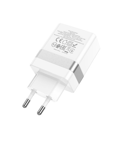 HOCO USB A + Type C PD QC3.0 3A 30W N21 Chargeur de réseau blanc