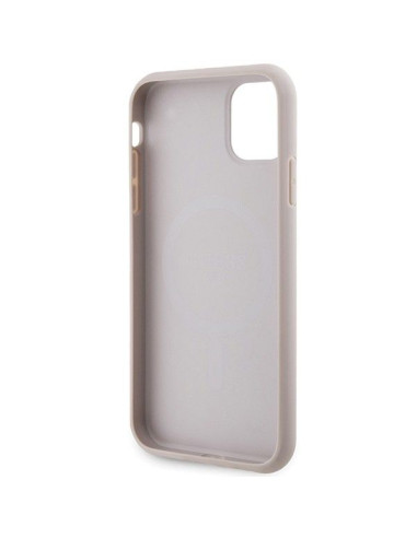 Véritable GUESS Case GUHMN61G4GFRP pour iPhone 11 (Compatible avec Magsafe / 4G Ring classic logo / pink)