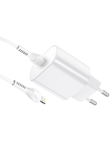 HOCO Chargeur secteur Type C + câble Type C vers Lightning PD QC3.0 25W N22 blanc