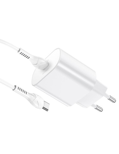 Chargeur HOCO Type C + câble Type C vers Type C PD QC3.0 25W N22 blanc
