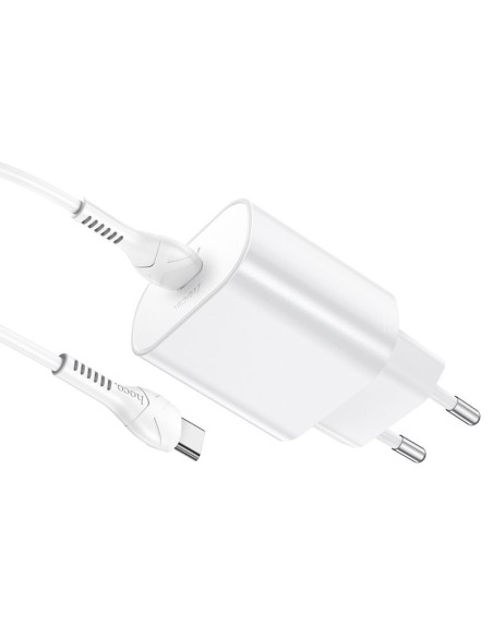 Chargeur HOCO Type C + câble Type C vers Type C PD QC3.0 25W N22 blanc