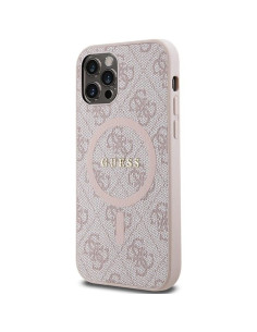GUESS case for IPHONE 12 / 12 Pro compatible with MagSafe GUHMP12MG4GFRP (4G Ring classic logo) pink 2