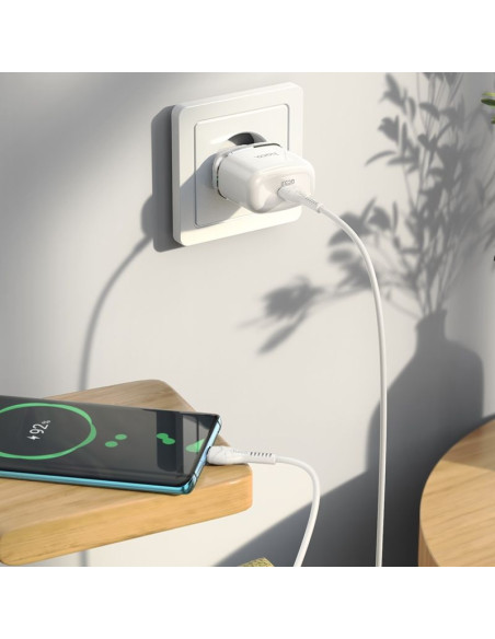 Chargeur HOCO Type C PD QC3.0 20W N24 blanc