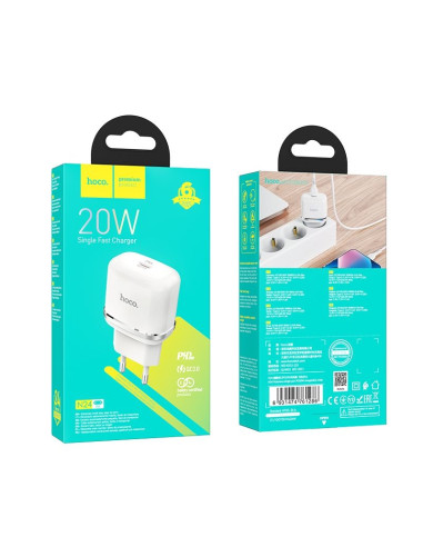 Chargeur HOCO Type C PD QC3.0 20W N24 blanc
