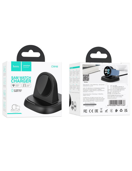 Chargeur à induction HOCO compatible avec la Samsung Watch 2.5W CW49 noir