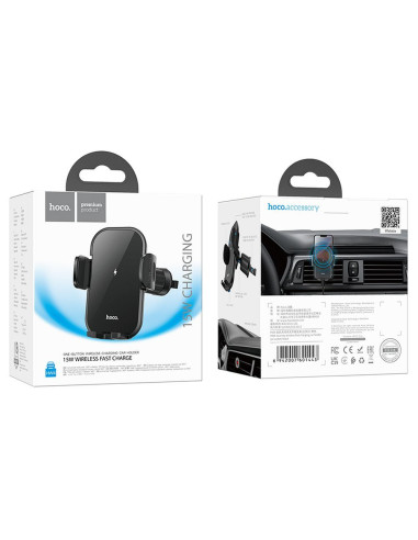Support voiture à induction pour grille HOCO 15W HW4 noir