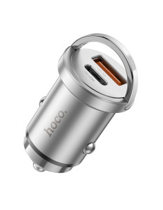 HOCO chargeur de voiture USB A + Type C PD QC3.0 4A 45W NZ10 argent