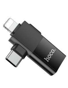 HOCO Adaptateur OTG Type C (mâle) / Lightning (mâle) vers USB A (femelle) 2en1 UA17 noir 2