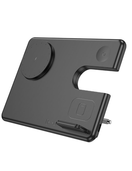 HOCO Chargeur inductif 3-en-1 compatible avec l'Apple Watch 15W CQ1 noir