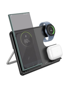 Chargeur inductif 3-en-1 HOCO compatible avec la Samsung Watch 15W CQ2 noir 2