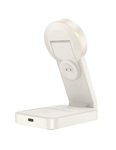 Chargeur inductif 3-en-1 HOCO compatible avec MagSafe 15W CQ3 blanc