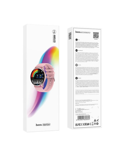 HOCO smartwatch with call function AMOLED Y15 pink gold