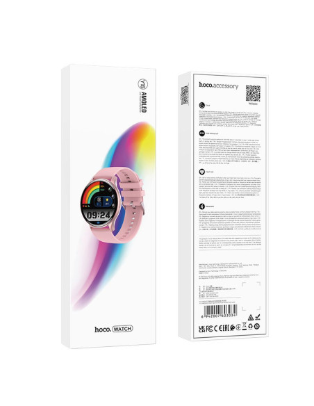 HOCO smartwatch with call function AMOLED Y15 pink gold