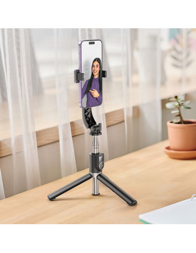 HOCO Support de selfie avec trépied télécommandé sans fil K20 noir