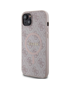 Véritable GUESS Case GUHMP14SG4GFRP pour iPhone 14 (Compatible avec Magsafe / 4G Ring classic logo / pink) 2