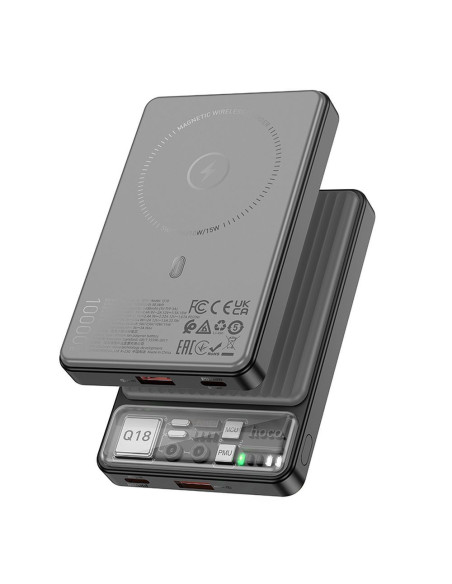 HOCO powerbank 10 000mAh compatible with MagSafe PD QC3.0 3A 22,5W Q18 black