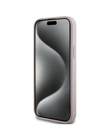 Véritable GUESS Case GUHMP14SG4GFRP pour iPhone 14 (Compatible avec Magsafe / 4G Ring classic logo / pink)