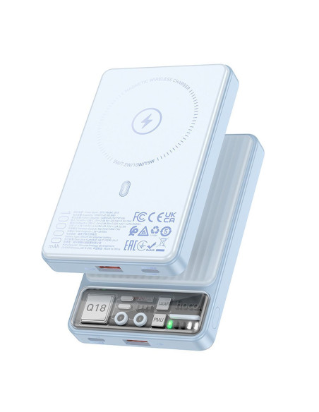 HOCO powerbank 10 000 mAh compatible with MagSafe PD QC3.0 3A 22,5W Q18 blue