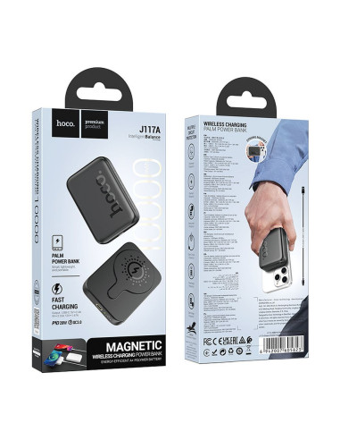 HOCO powerbank 10 000 mAh compatible with MagSafe PD QC3.0 2A 20W J117A black