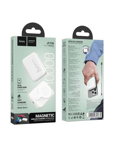 HOCO powerbank 10 000 mAh compatible with MagSafe PD QC3.0 2A 20W J117A white