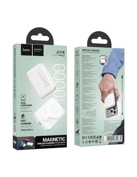 HOCO powerbank 10 000 mAh compatible with MagSafe PD QC3.0 2A 20W J117A white