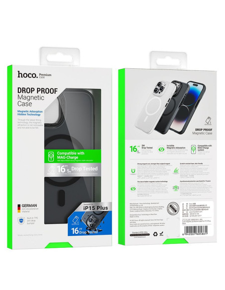 HOCO Coque compatible MagSafe AS2 pour IPHONE 15 Plus noir