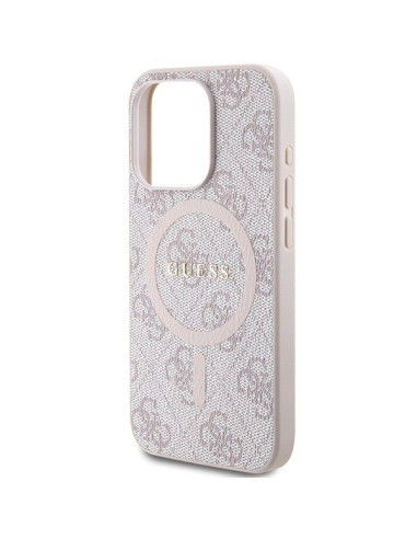 Véritable Case GUESS GUHMP14XG4GFRP pour iPhone 14 Pro Max (Compatible avec Magsafe / 4G Ring classic logo / pink)