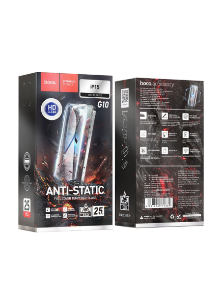 HOCO HD Verre trempé antistatique (SET 25in1) - MULTIPACK pour iPhone 15 (G10)