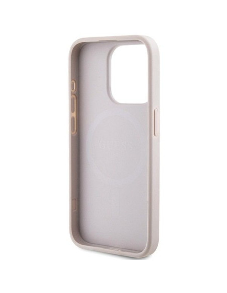 Véritable Case GUESS GUHMP14XG4GFRP pour iPhone 14 Pro Max (Compatible avec Magsafe / 4G Ring classic logo / pink)