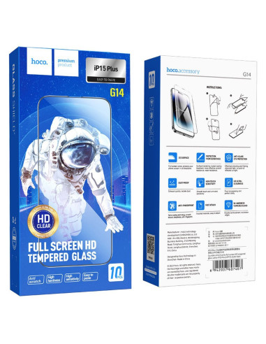 Verre trempé HOCO HD 5D Guardian (SET 10in1) - pour iPhone 15 Plus noir (G14)