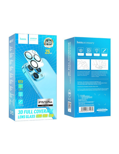 Verre trempé HOCO pour Night Shooting Circle Lens (SET 25in1) - MULTIPACK pour iPhone 15 / 15 Plus (G13)