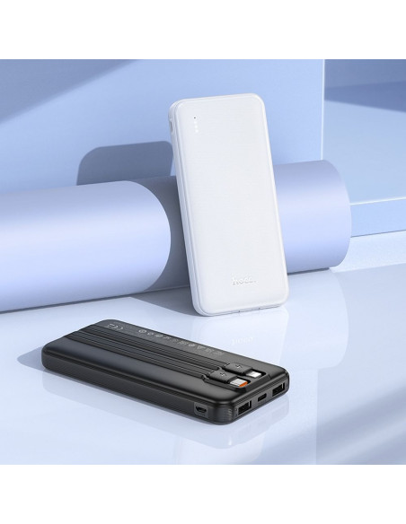 HOCO powerbank 10 000 mAh with cables Type C + Lightning 2A J118 black