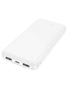 HOCO powerbank 10 000 mAh with cables Type C + Lightning 2A J118 white