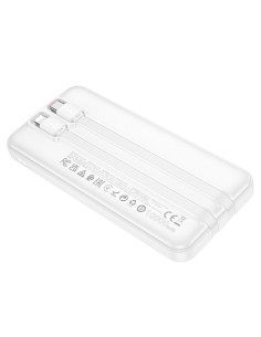 HOCO powerbank 10 000 mAh with cables Type C + Lightning 2A J118 white 2