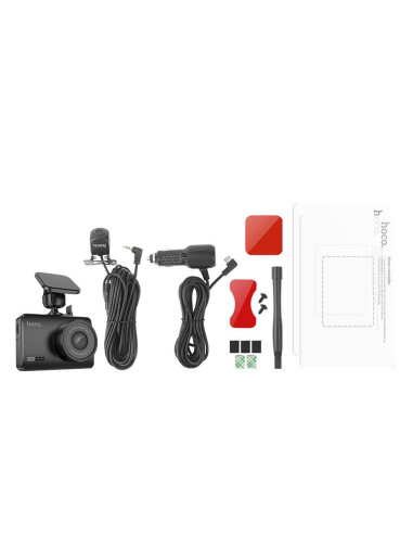 HOCO caméra voiture avec écran 2.45" + caméra arrière 1080P/30fps DV3 noir