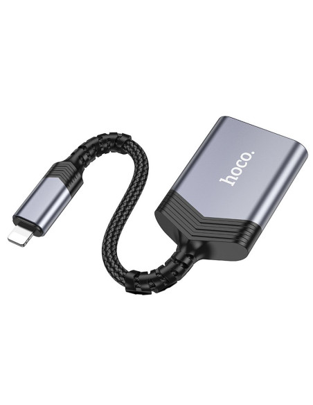 HOCO Lecteur de cartes mémoire 2-en-1 Lightning UA25 gris