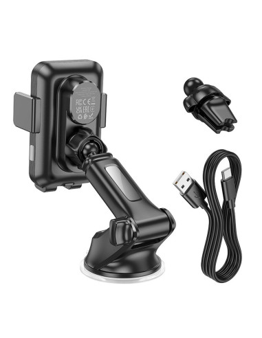 HOCO support voiture à induction pour pare-brise / tableau de bord / grille 15W HW9 noir