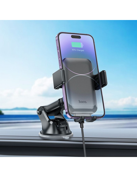 HOCO support voiture à induction pour pare-brise / tableau de bord / grille 15W HW9 noir